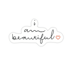 Afbeelding in Gallery-weergave laden, I Am Beautiful Affirmatie Sticker 7.0x3.9cm