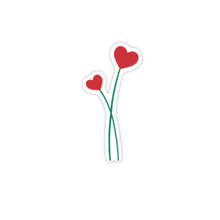 Afbeelding in Gallery-weergave laden, Transparant Heart Flowers | Liefde | Hartjes | Sticker 3.4x7.0cm