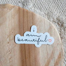 Afbeelding in Gallery-weergave laden, I Am Beautiful Affirmatie Sticker 7.0x3.9cm