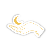 Afbeelding in Gallery-weergave laden, Moon Magic - Hands of Gold Goudfolie Sticker 6.6x3.9cm