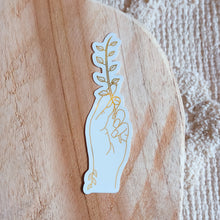 Afbeelding in Gallery-weergave laden, Worth - Hands of Gold Goudfolie Sticker 2.9x9.6cm