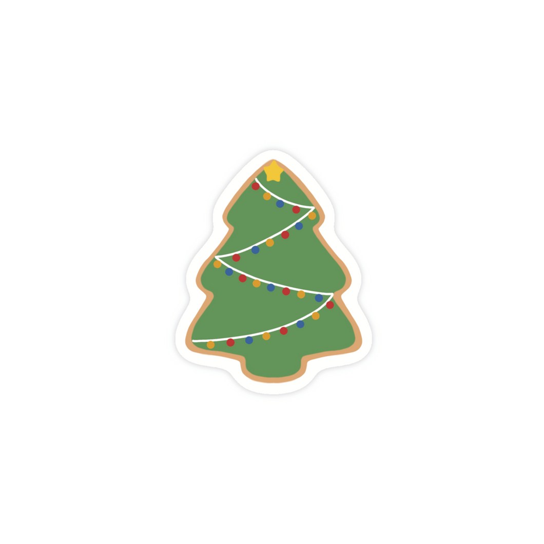 Transparant Kerstkoekje Kerstboom Sticker 4.8x6.0