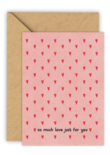 Afbeelding in Gallery-weergave laden, So Much Love | Hartjes | Valentijnskaart A6
