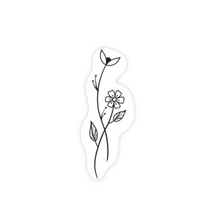 Afbeelding in Gallery-weergave laden, Transparant Plant met Bloemen Sticker 3.0x8.6cm
