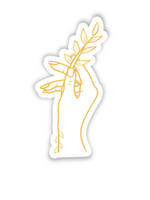 Afbeelding in Gallery-weergave laden, Strength - Hands of Gold Goudfolie Sticker 4.8x9.3cm
