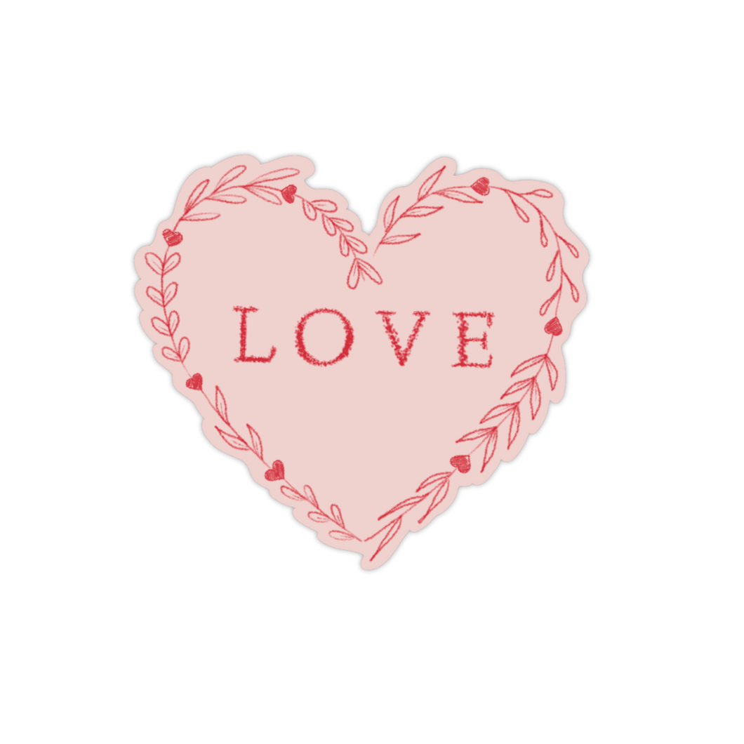 Heart Wreath Love | Liefde | Hartjes | Sticker 6.0x5.5cm