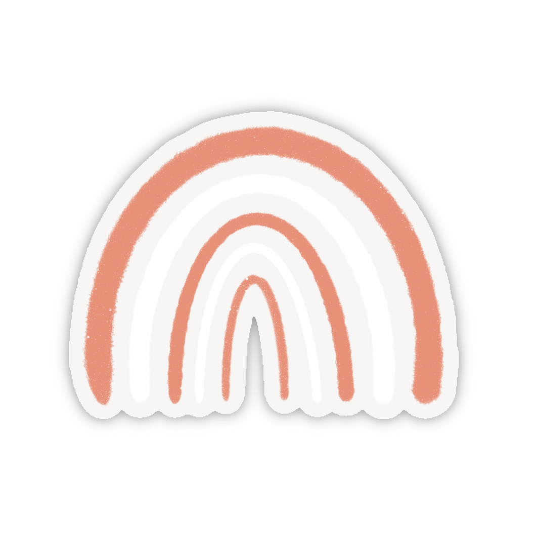 Transparant Nude en Wit Regenboog Sticker 6.0x4.8cm