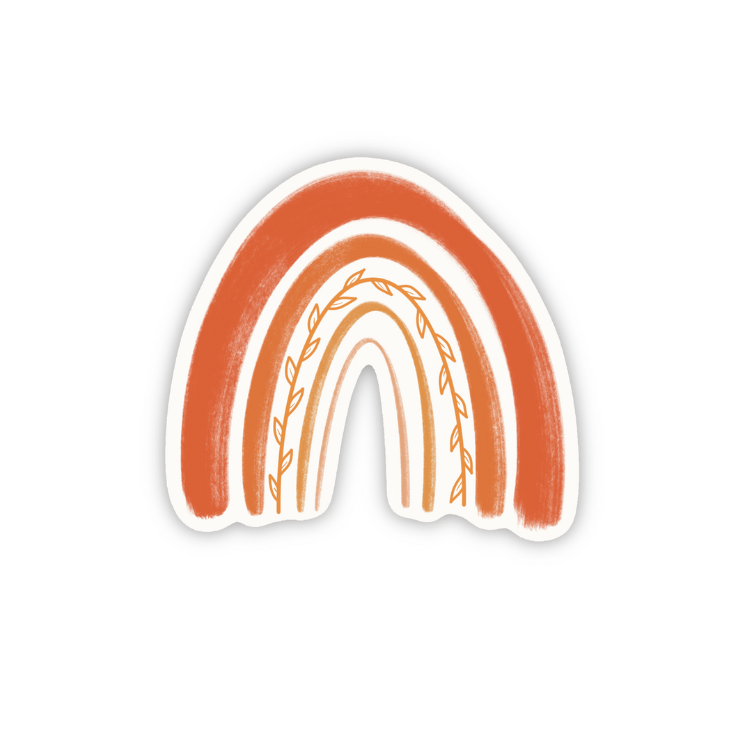 Transparant Oranje Regenboog Sticker 6.0x5.7cm