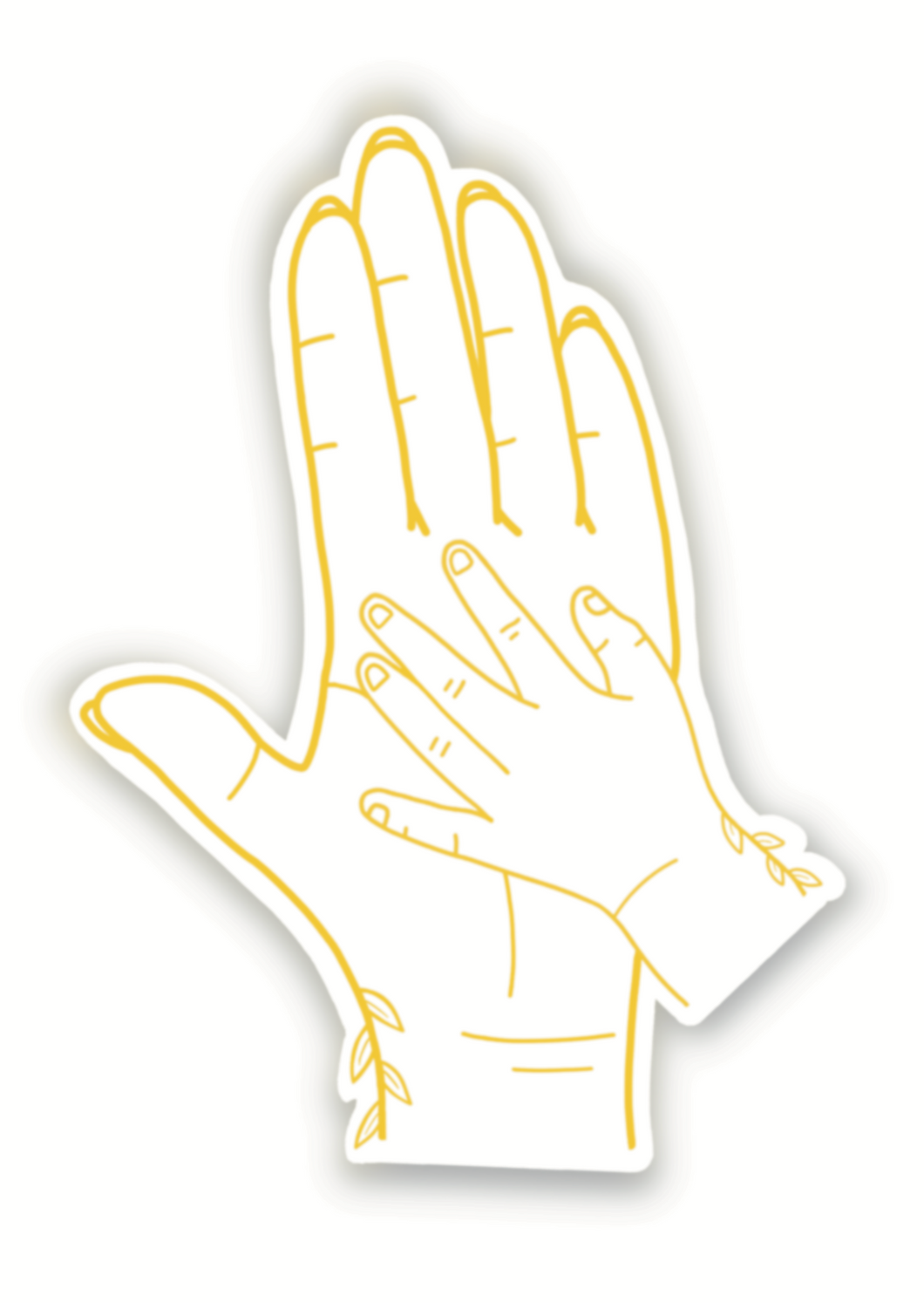 Mommy & Me - Hands of Gold Goudfolie Sticker 4.9x6.4cm
