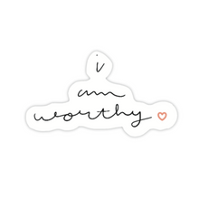 Afbeelding in Gallery-weergave laden, I Am Worthy Affirmatie Sticker 6.0x3.6cm

