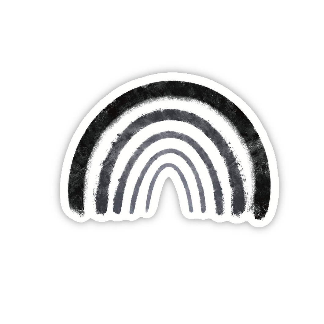 Zwart Regenboog Sticker 6.0x4.2cm
