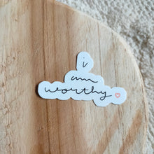 Afbeelding in Gallery-weergave laden, I Am Worthy Affirmatie Sticker 6.0x3.6cm
