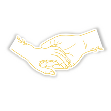 Afbeelding in Gallery-weergave laden, Better Together - Hands of Gold Goudfolie Vinyl Sticker 7.2x3.7cm
