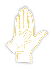Afbeelding in Gallery-weergave laden, Daddy &amp; Me - Hands of Gold Goudfolie Sticker 5.0x6.5cm
