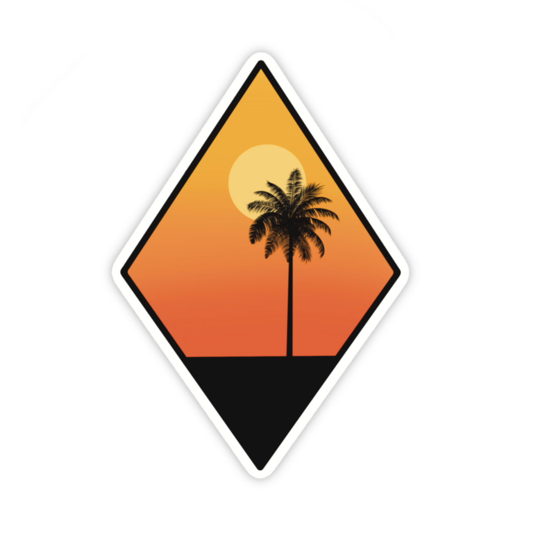 Palmtree Sunset Sticker 4.9x7.0cm