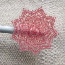 Afbeelding in Gallery-weergave laden, Transparant Rood Mandala Sticker 6x6.1cm
