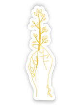 Afbeelding in Gallery-weergave laden, Growth - Hands of Gold Goudfolie Sticker 2.8x9.2cm
