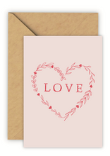 Afbeelding in Gallery-weergave laden, Heart Wreath Love | Liefde | Hartjes | Wenskaart A6
