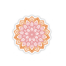 Afbeelding in Gallery-weergave laden, Oranje Roze Mandala Sticker 6.0x6.1cm
