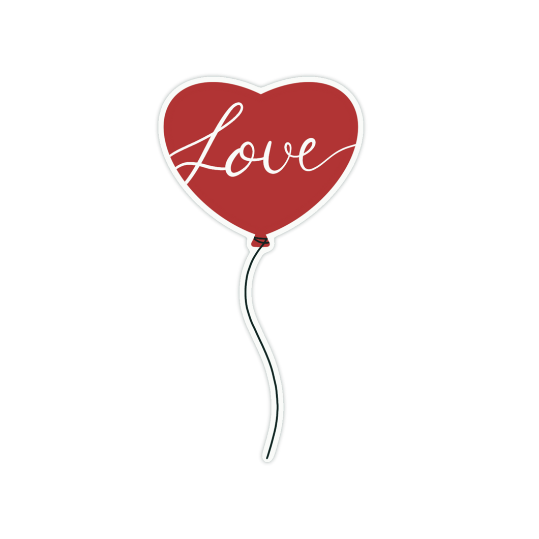 Transparant Heart Balloon Love | Liefde | Hartjes | Sticker 3.7x7.0cm