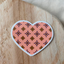 Afbeelding in Gallery-weergave laden, Heart Mandala Pattern Roze Geel | Hartjes | Sticker 6.0x6.0cm
