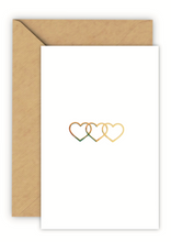 Afbeelding in Gallery-weergave laden, Hearts of Gold met Goudfolie | Liefde | Hartjes | Luxe Wenskaart A6
