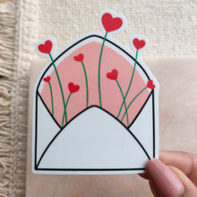 Afbeelding in Gallery-weergave laden, Sending Love Heart Flowers | Liefde | Hartjes | Sticker 5.0x6.5cm
